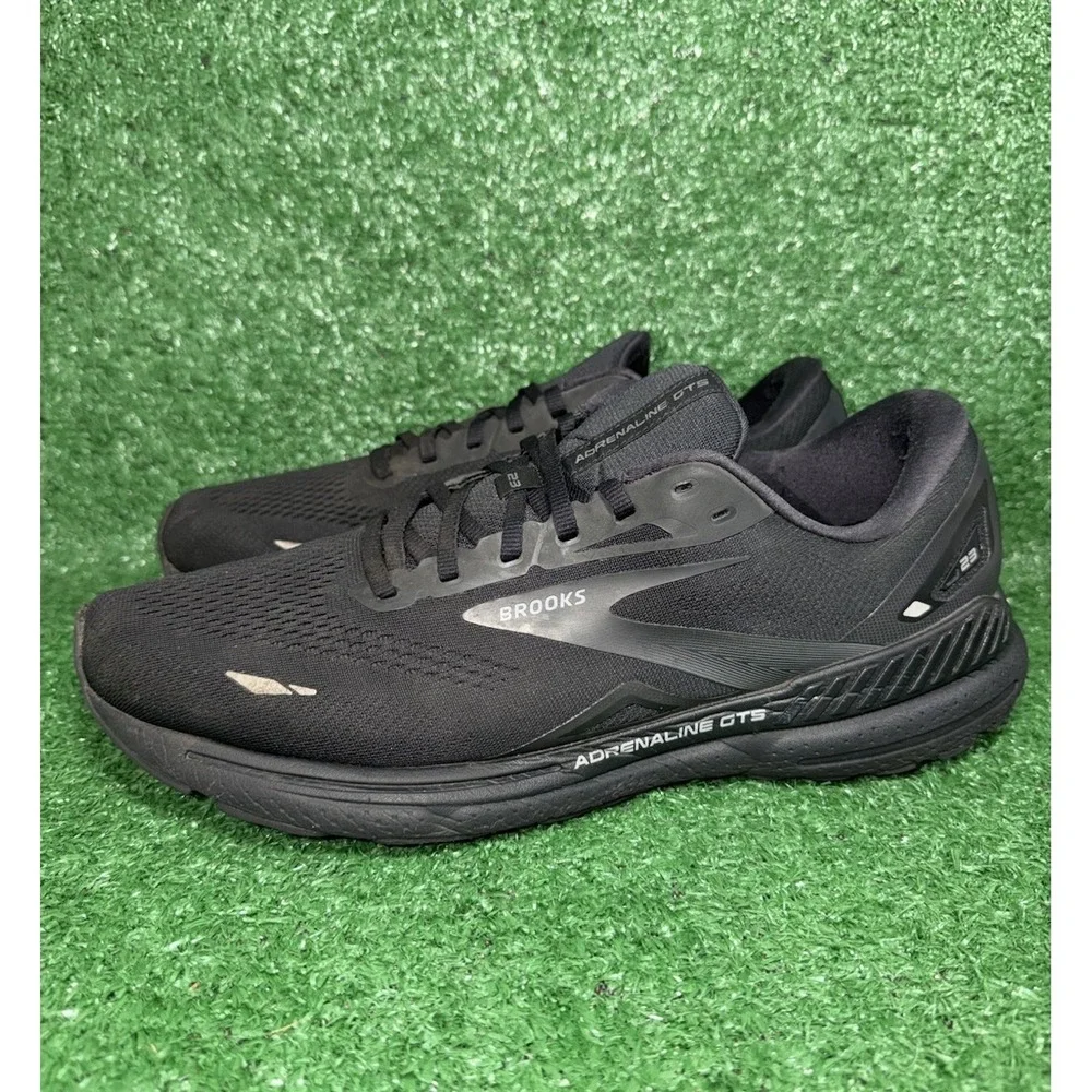 Brooks Mens Size 13 Adrenaline GTS 23 Black Running Shoes Comfort Sneakers